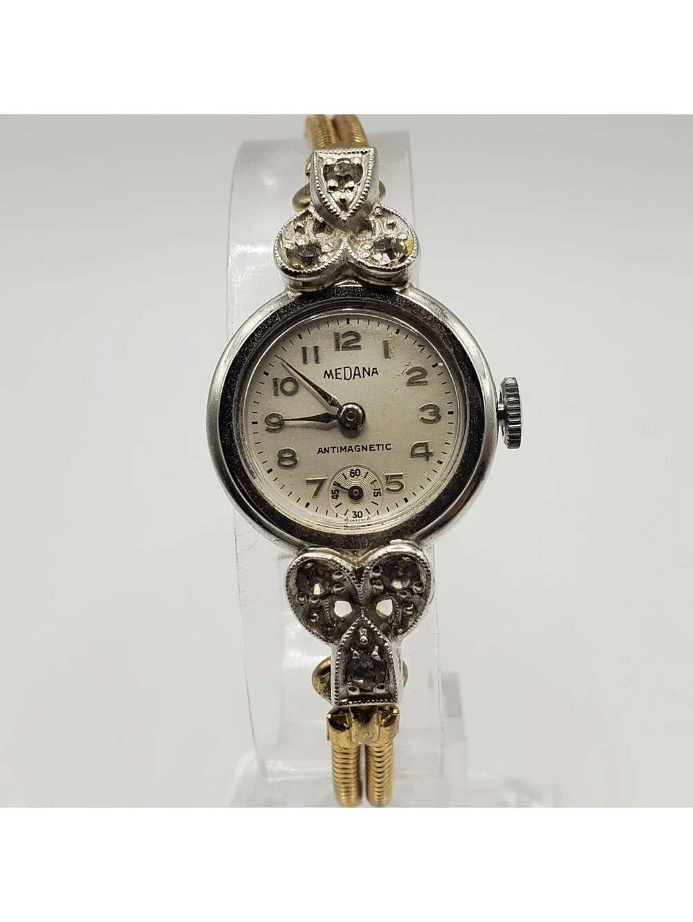 Vintage Medana Mechanical Watch Womens 17mm For Parts Or Repair